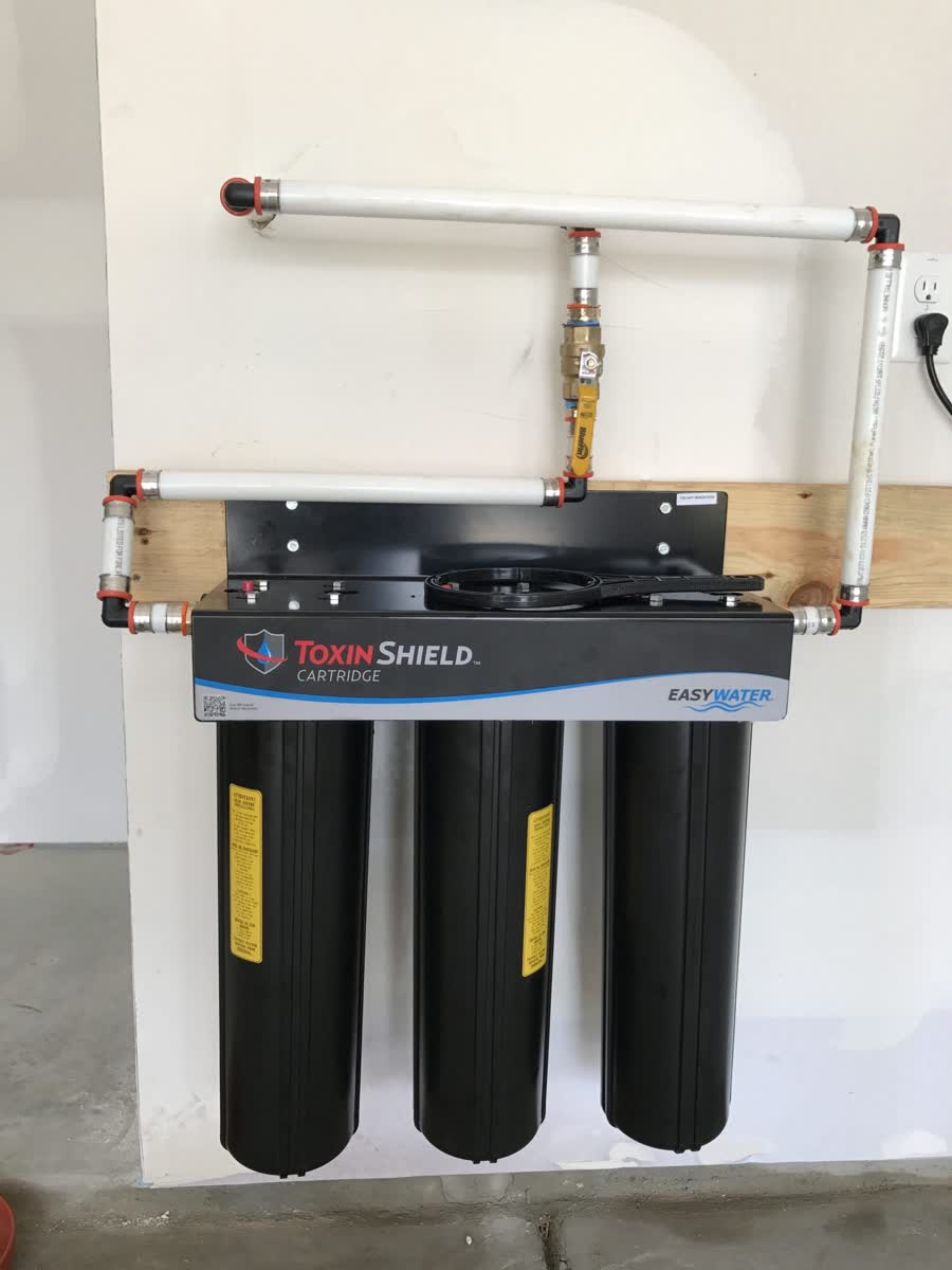 Whole-home water filtration system installation