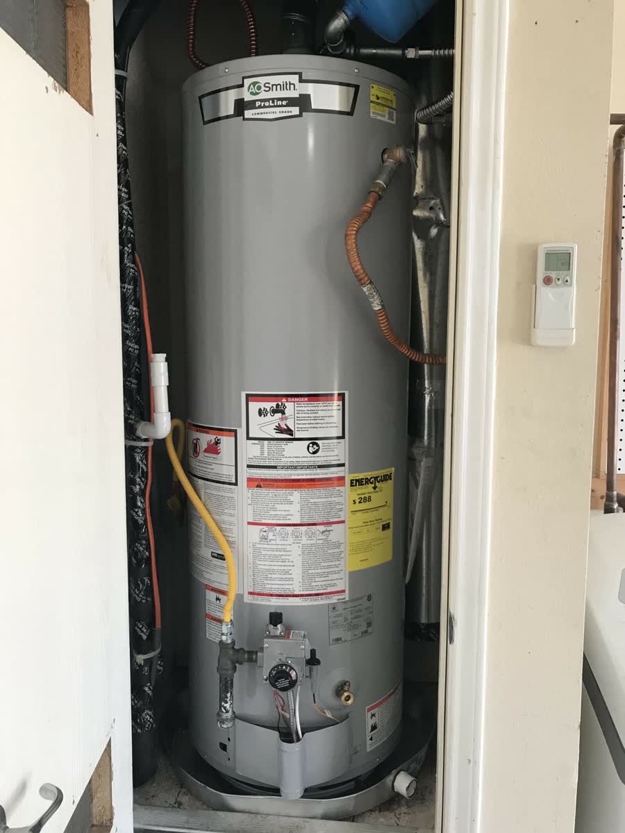 AO Smith tank water heater installed by Anchor Plumbing Services